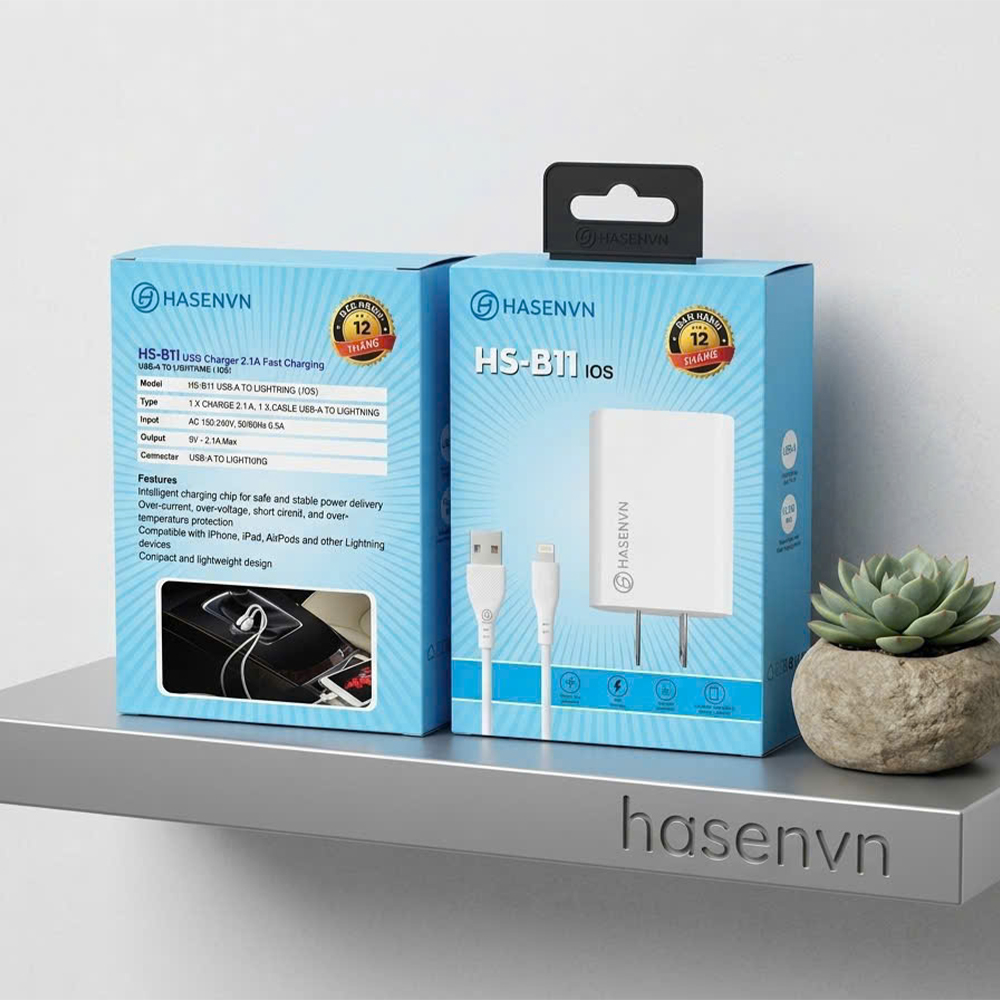 Bộ Sạc 2.1A Hasenvn - HS B11 IOS Bộ Sạc 2.1A Hasenvn - HS B11 IOS