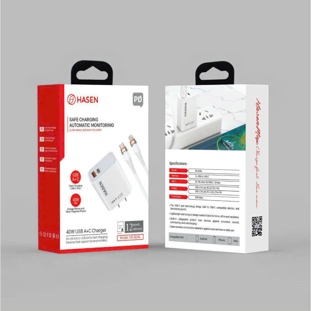 Bộ Sạc Nhanh 2 Cổng - HS B34L Bộ Sạc Nhanh 2 Cổng - HS B34L